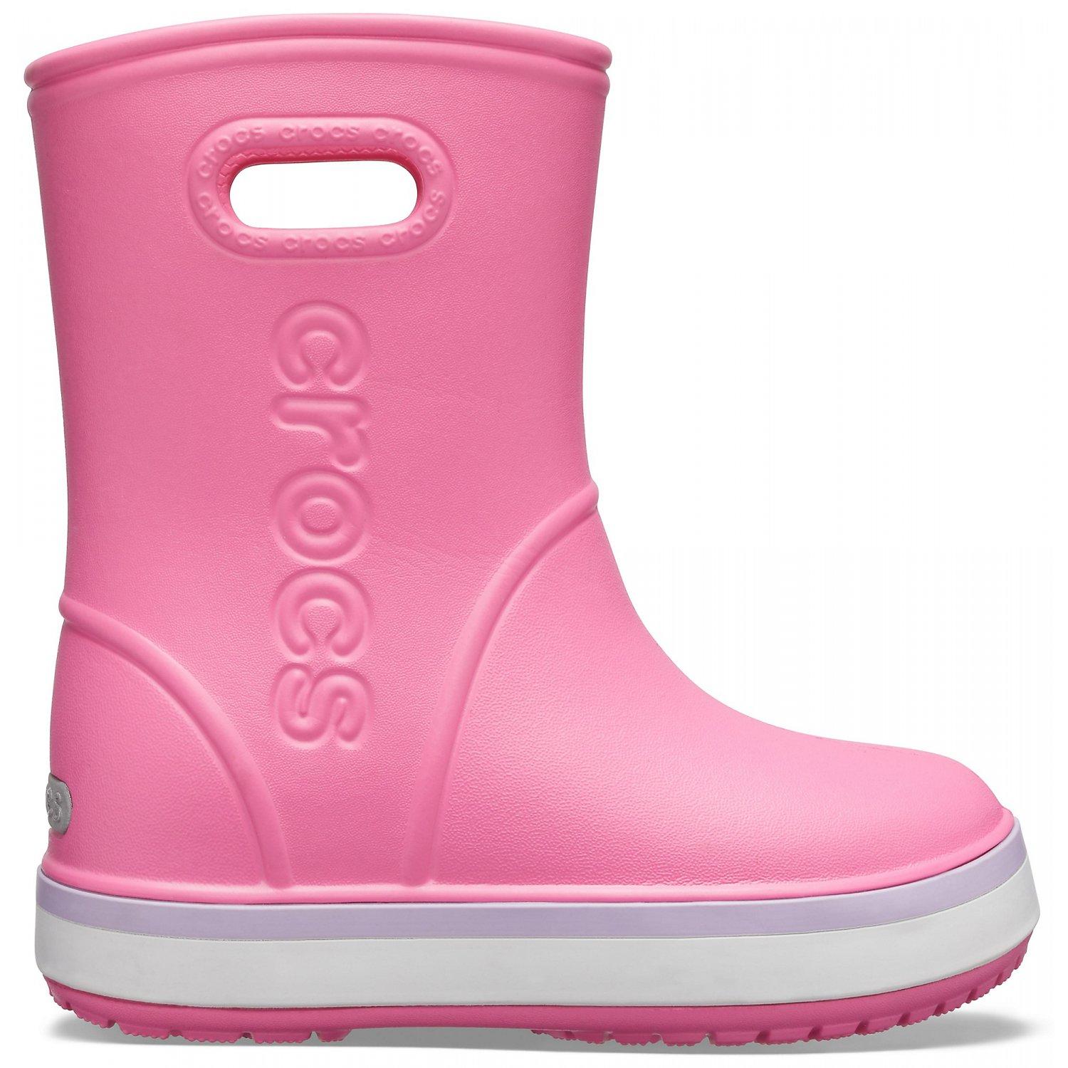 Сапоги резиновые Crocs Crocband Rain Boot Pink Lemonade/Lavender