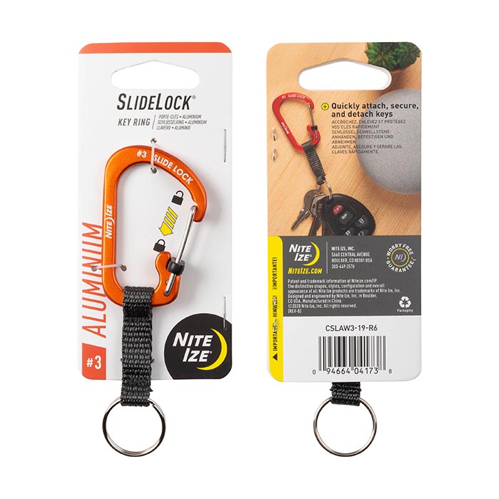 Карабин аксессуарный Nite Ize SlideLock Key Ring, Aluminum размер 3 Оранжевый