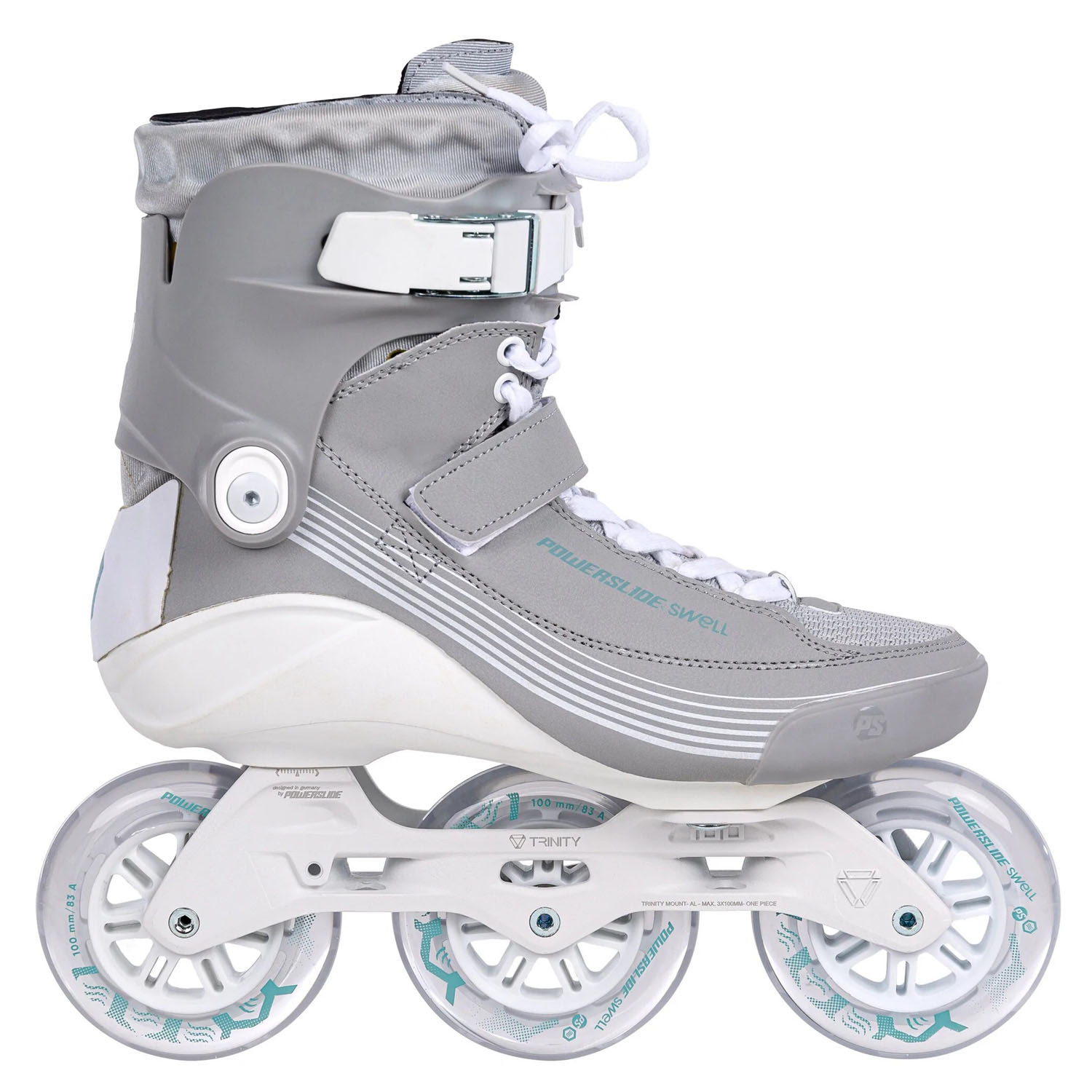 Роликовые Коньки Женские Powerslide Swell Glacier Lake 100 - 3D Adapt Grey