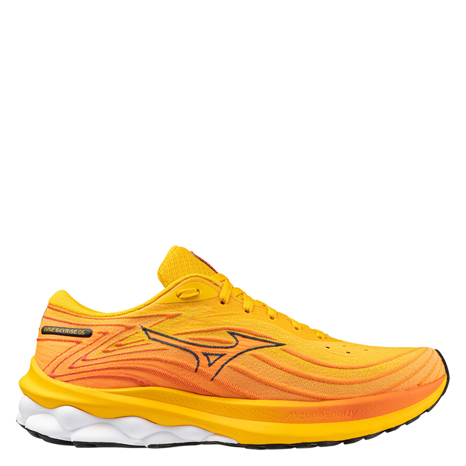 КроссовкимужскиеMizunoWaveSkyrise5Citrus/Black/Cayenne