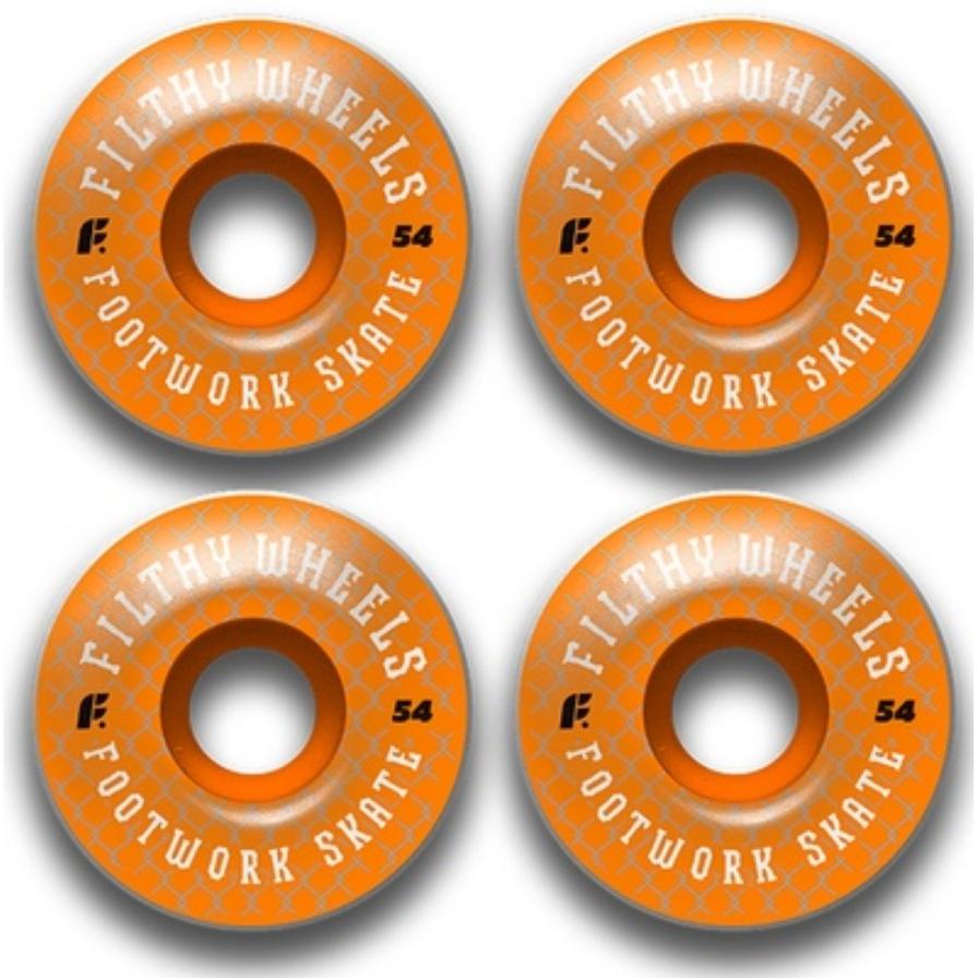 Колеса (4 штуки) для скейтборда Footwork Filthy 54mm 85A (Round Shape) Orange