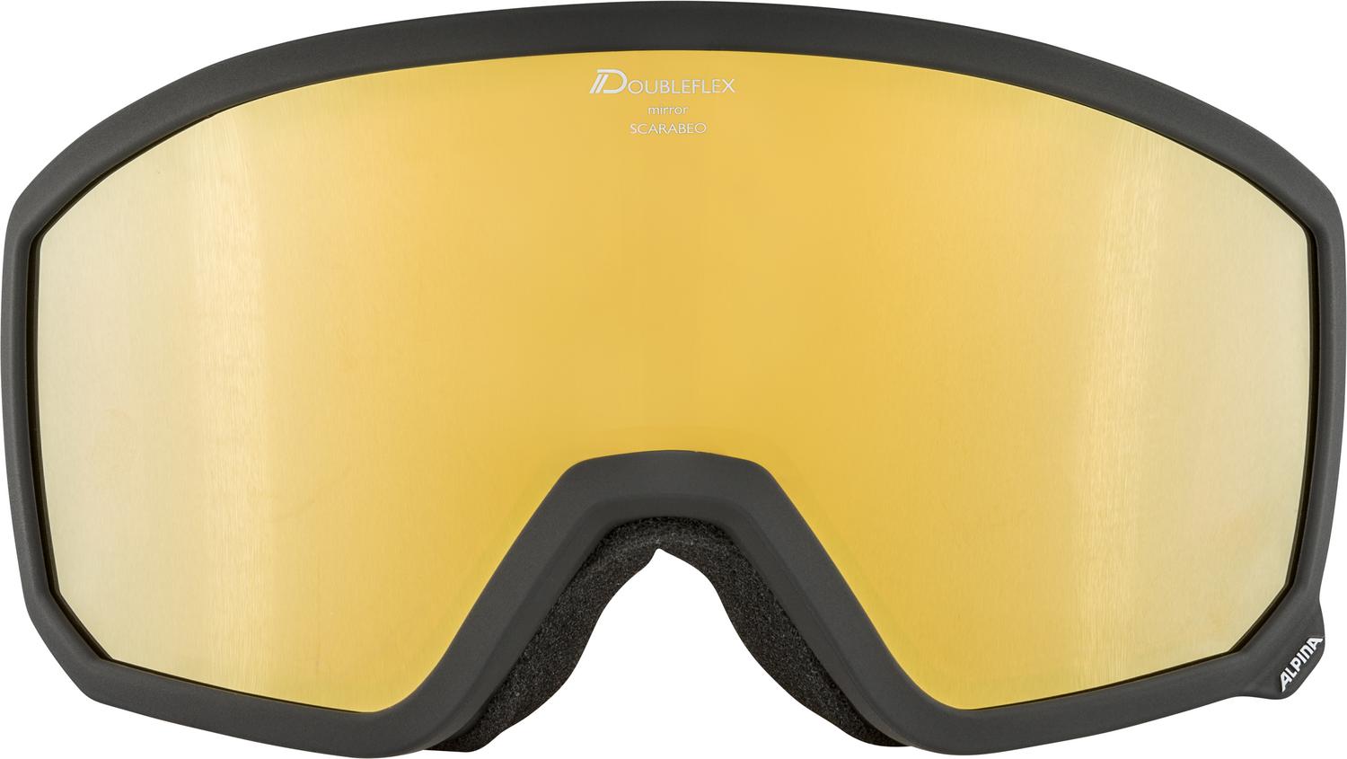 Очки горнолыжные Alpina 2020-21 Scarabeo HM Black/Grey/Gold zyl.