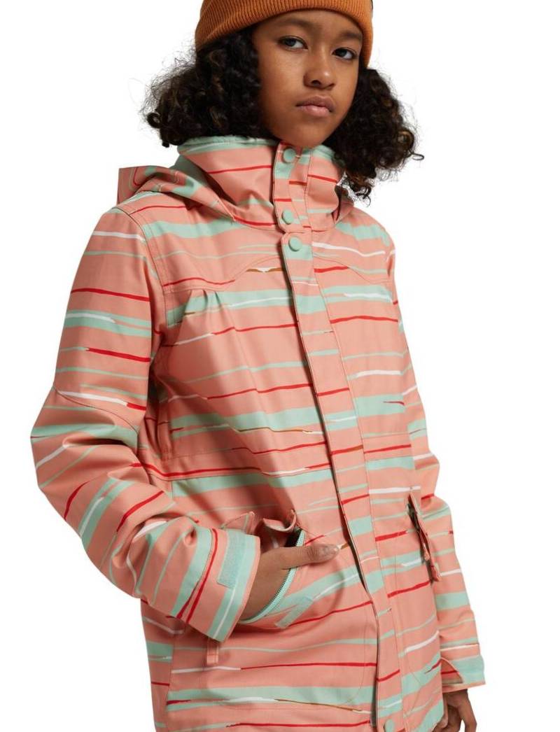 Куртка сноубордическая детская BURTON 2020-21 Shortleaf Pink Dahlia Scribble