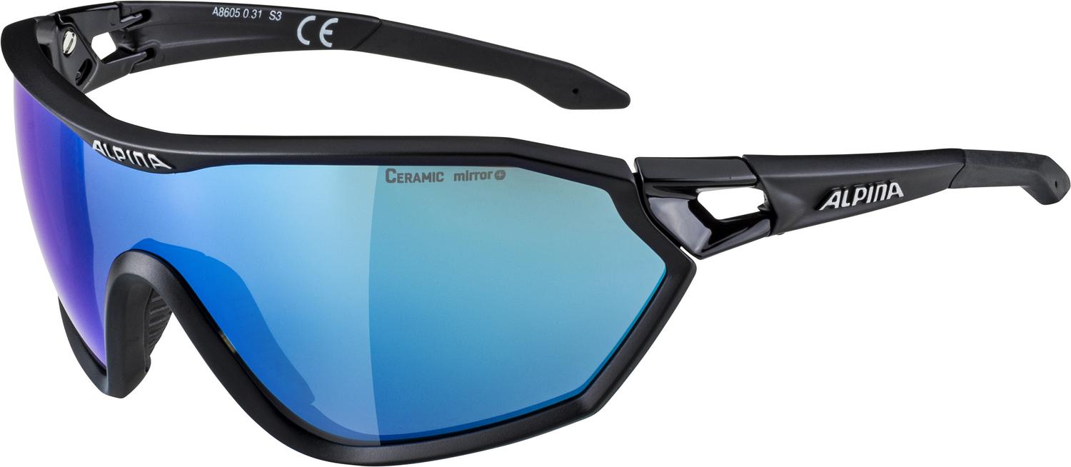 Очки солнцезащитные Alpina 2020 S-Way CM+ Black Matt/Blue Mirror