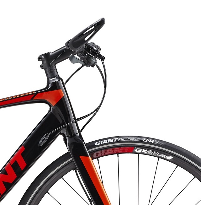 Велосипед Giant FastRoad SLR 1 2017 Черный/Красный/Оранжевый