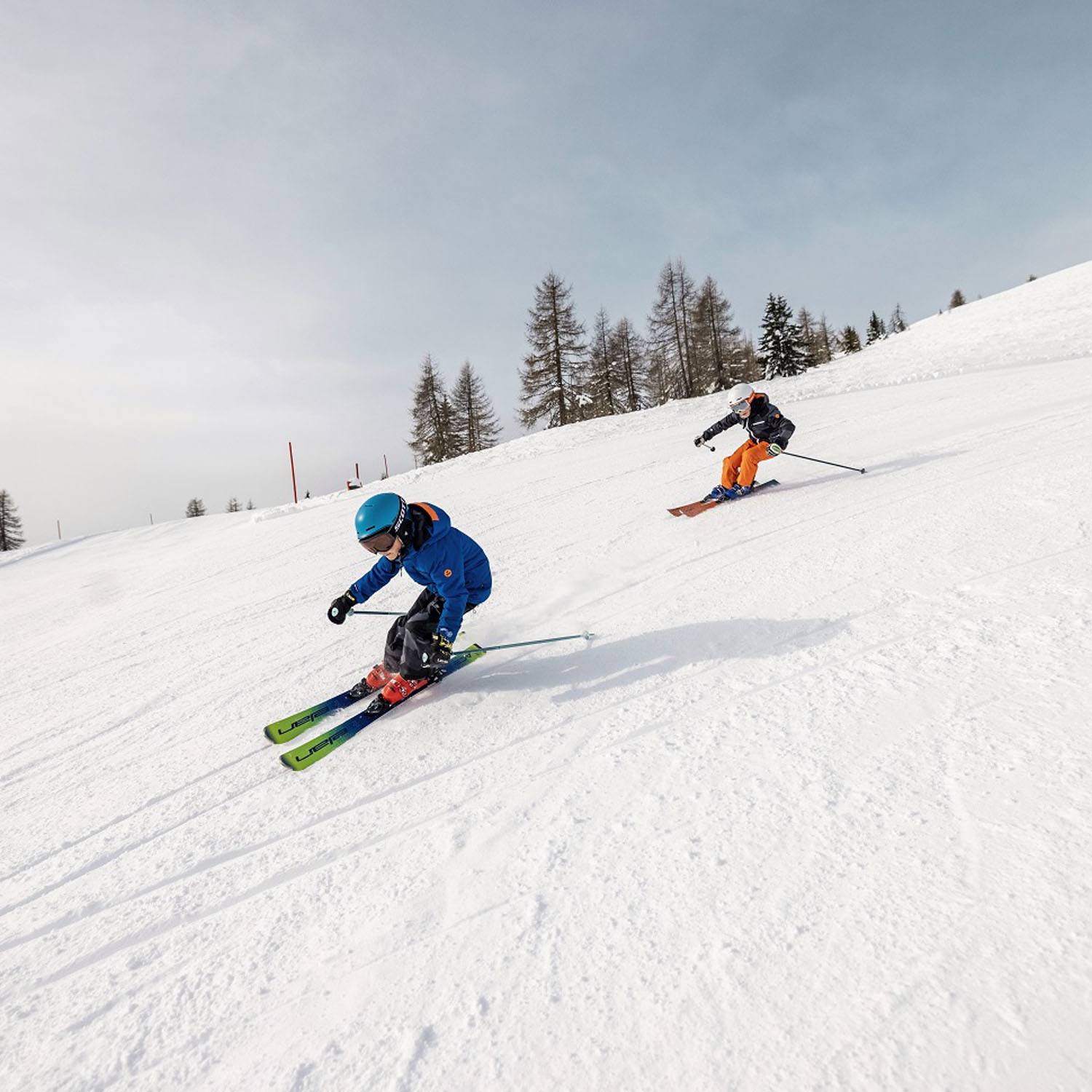Горные лыжи с креплениями ELAN Maxx RED QS 100-120 + EL 4.5 Shift