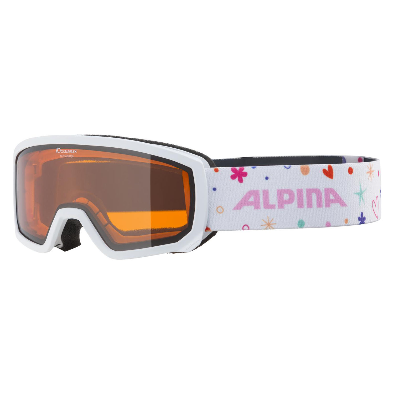 Очки горнолыжные ALPINA Scarabeo Jr. White-Rose Matt/Orange S2