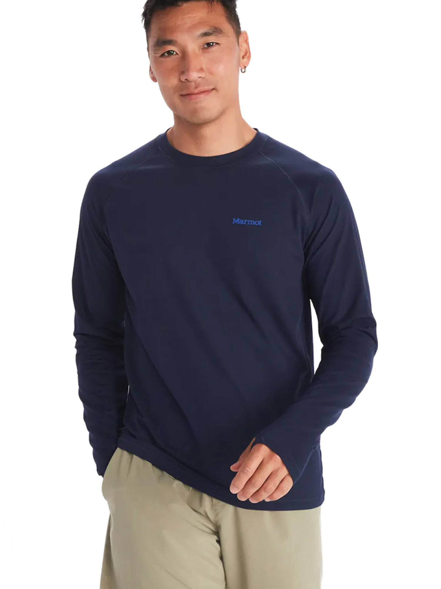 ФутболкасдлиннымрукавомMarmotWindridgeArcticNavy