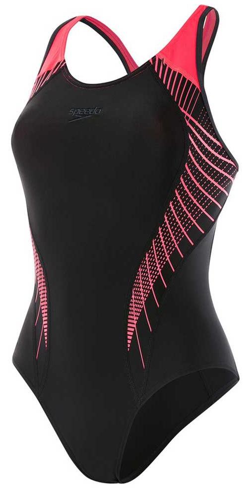 Купальник Speedo 2020 Fit Laneback Черный/Красный