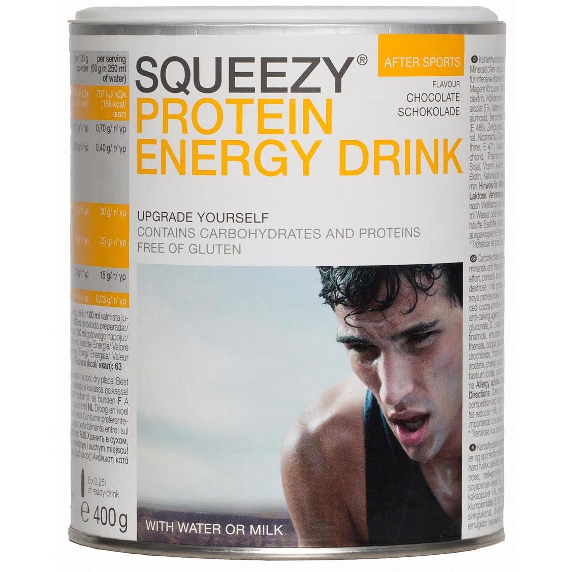 Напиток SQUEEZY Protein Energy Drink, для восстановления, 400 г, шоколад