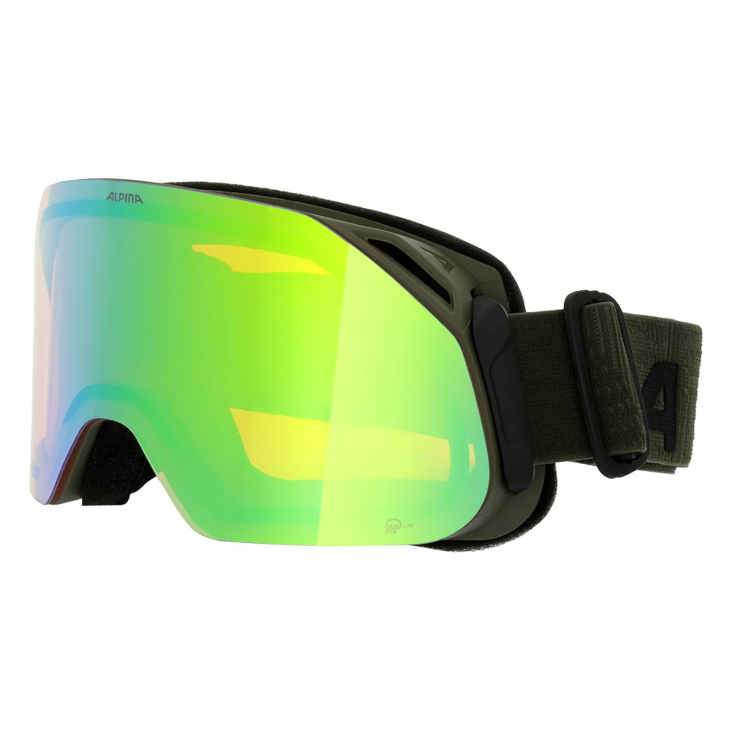 Маска горнолыжная ALPINA Blackcomb Q-Lite Olive Matt/Q-Lite Green S2 ...