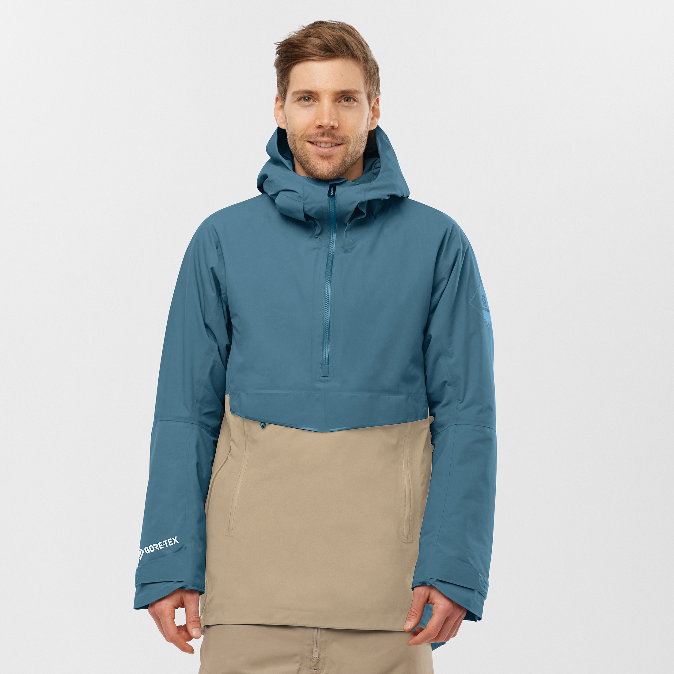 Куртка горнолыжная SALOMON Gravity Insul Gtxjkt M Roasted Cashew/MallardBlue – купить по цене 44990 руб, магазин «Кант»