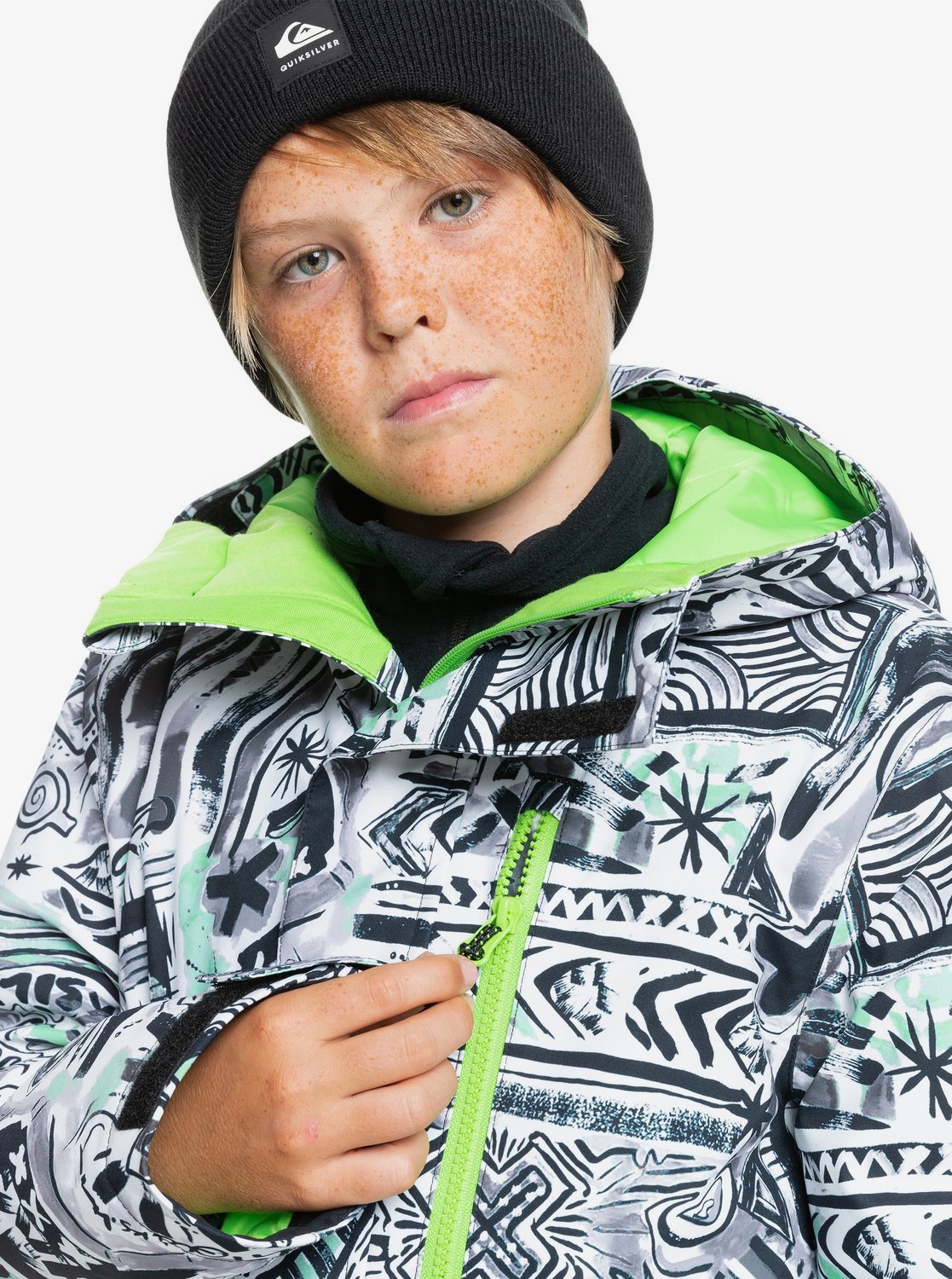 Куртка сноубордическая детская Quiksilver Mission Block Boy's Snow Jacket Black Quik Archives Original