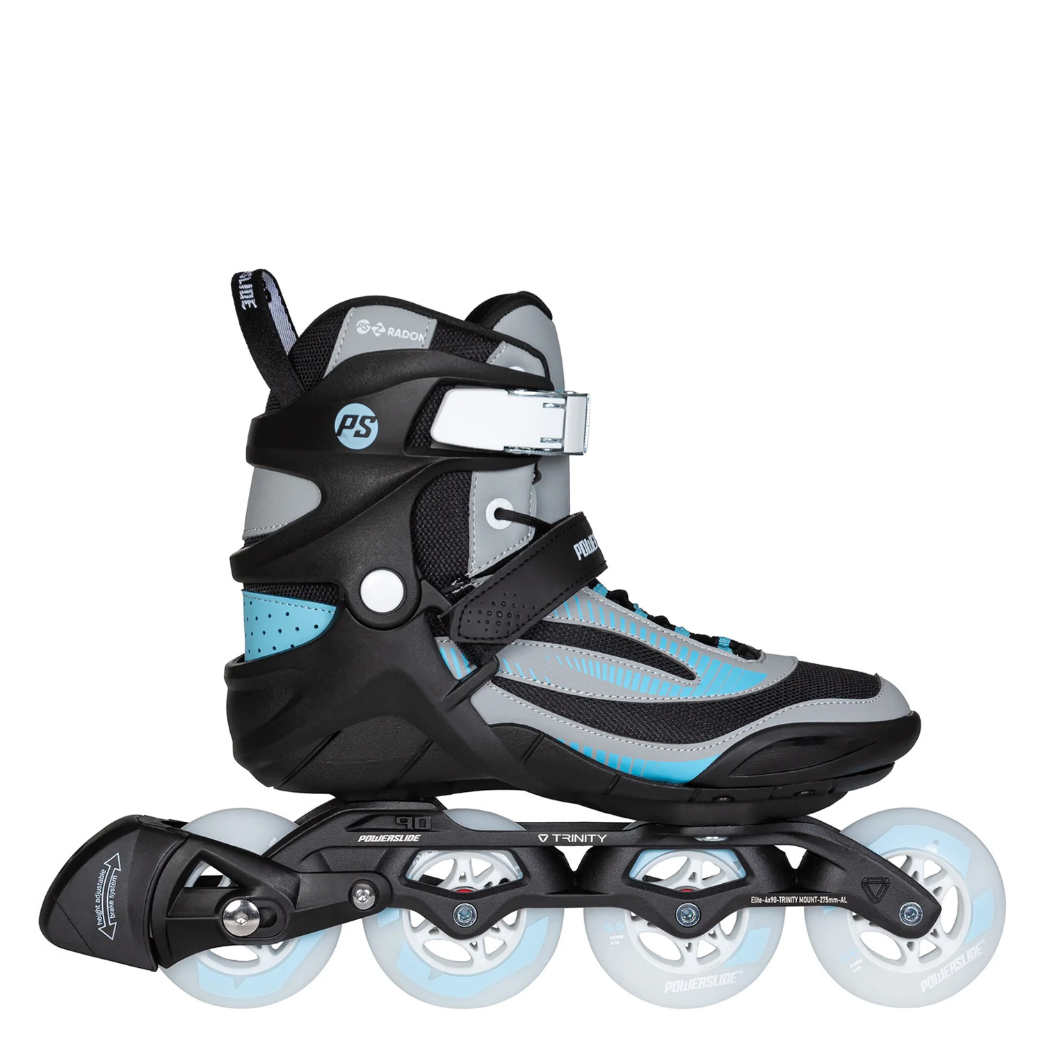 Роликовые Коньки Женские Powerslide Phuzion Radon 84 Black/Grey/Blue