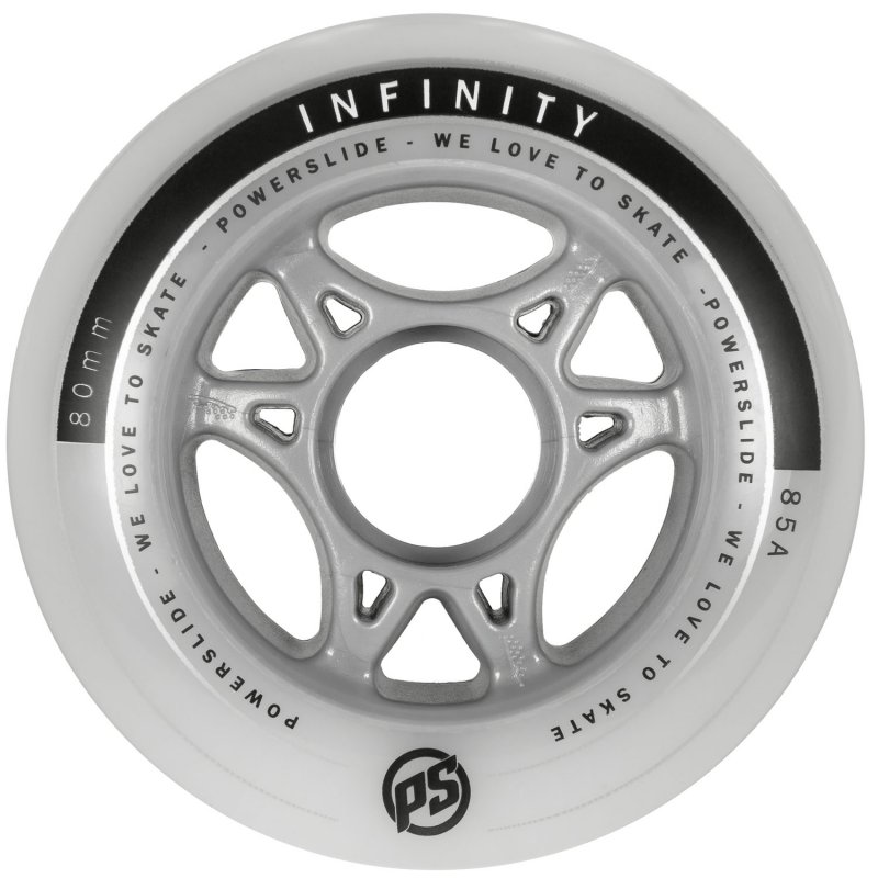 Комплект колёс для роликов Powerslide Infinity 80/85A, 4-pack Silver/Grey