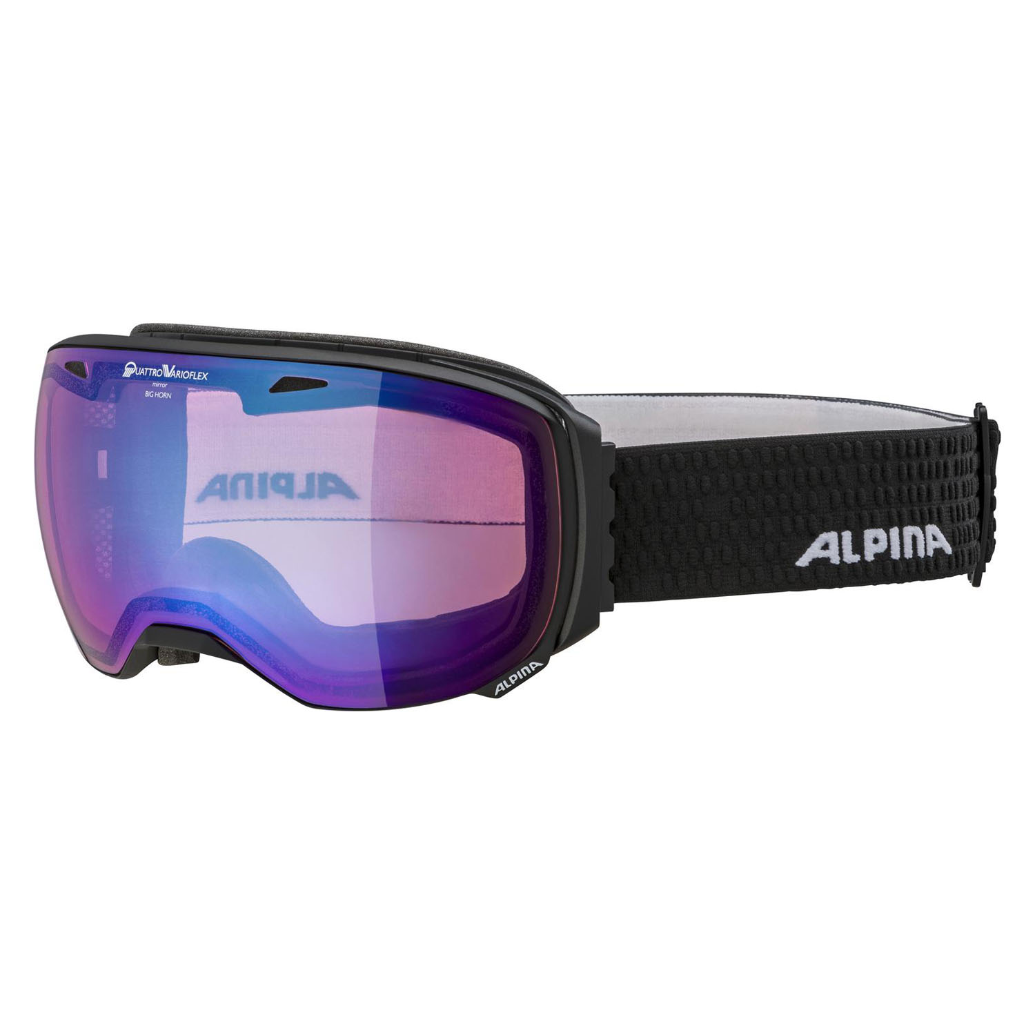 Маска горнолыжная ALPINA Big Horn Qv Black Matt/Qv Blue Sph. S2-3 ...