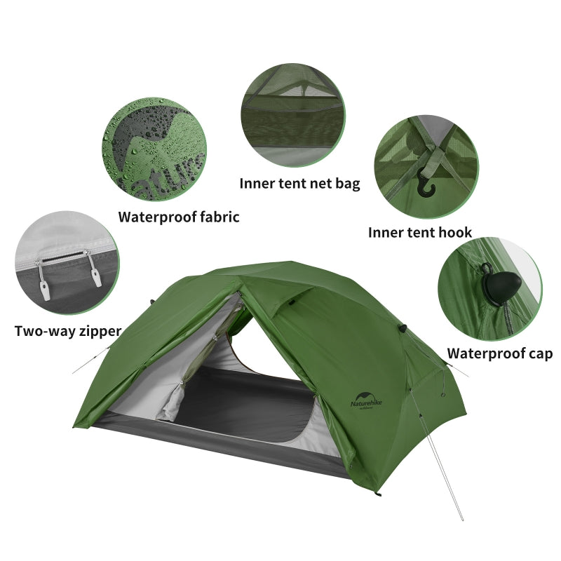 Палатка кемпинговая Naturehike Canyon 2 person One touch open tent Army Green
