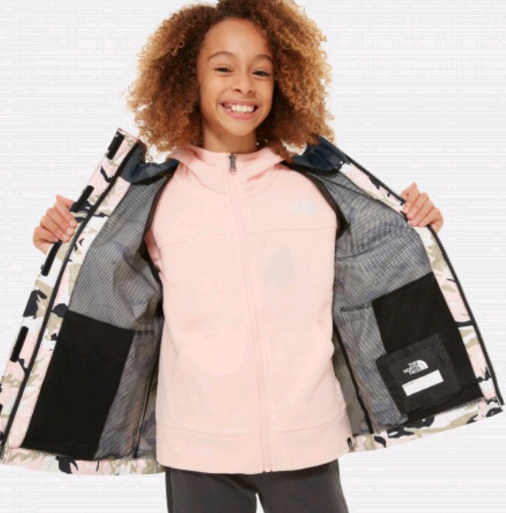 Куртка для активного отдыха детская The North Face 2020 Girl’s Resolve Reflective Impatiens Pink Valley Block Print