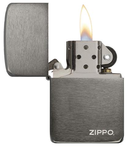 Зажигалка Zippo 1941 Replica Black Ice чёрная-матовая