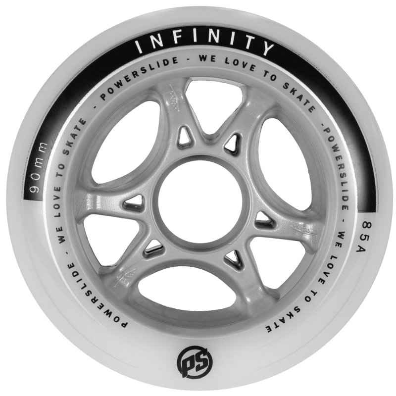 Комплект колёс для роликов Powerslide Infinity 90/85A, 4-pack Silver/Grey