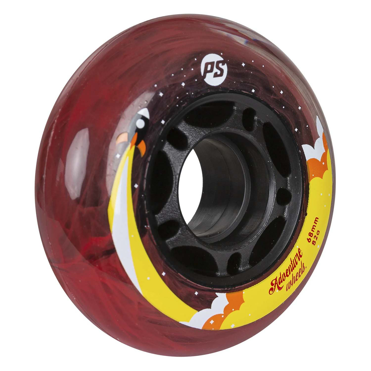 Комплект колёс для роликов Powerslide Adventure 68/82A, 4-pack Black/Red