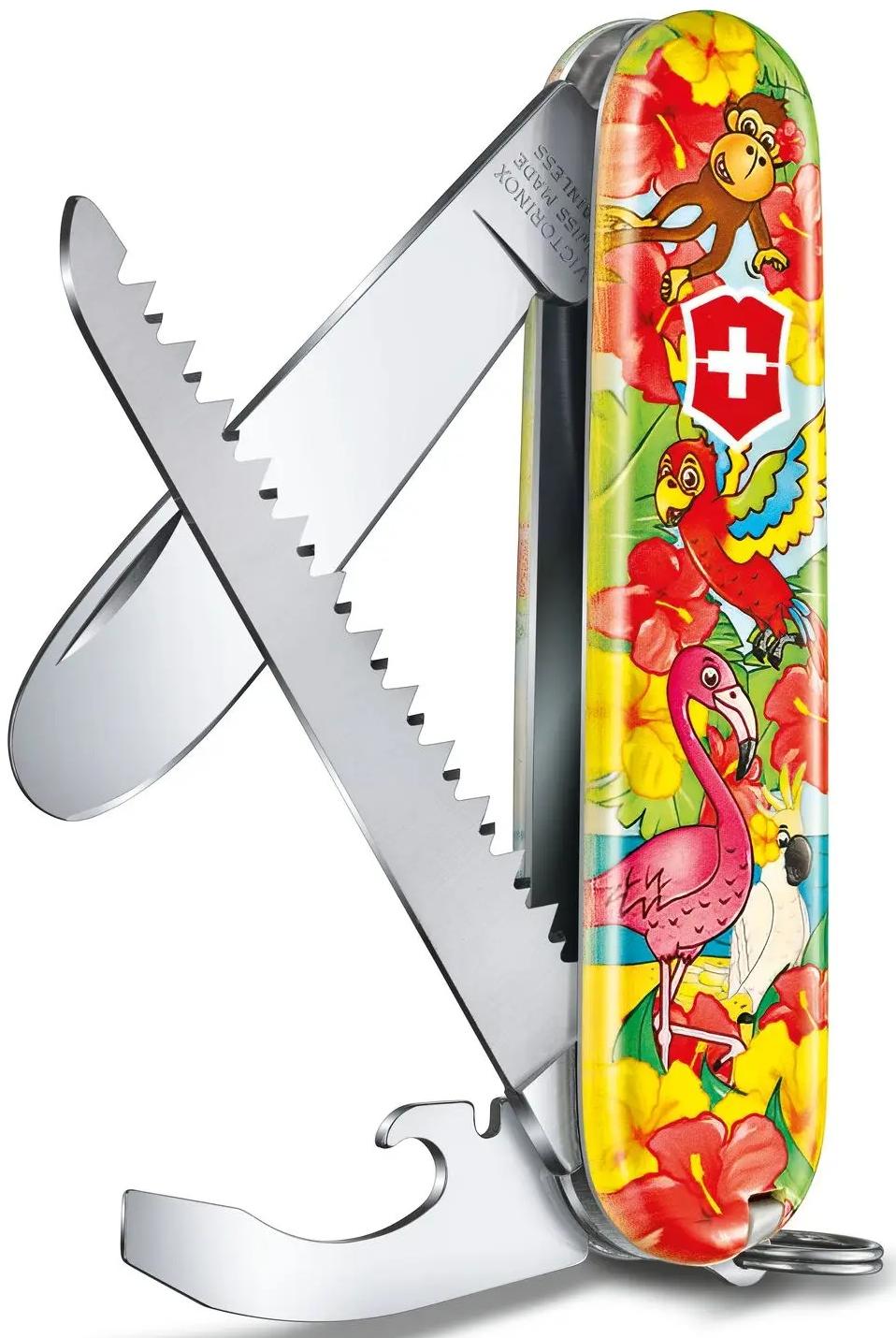 Нож Victorinox Набор для детей &quot;Попугай&quot; 84 мм красный