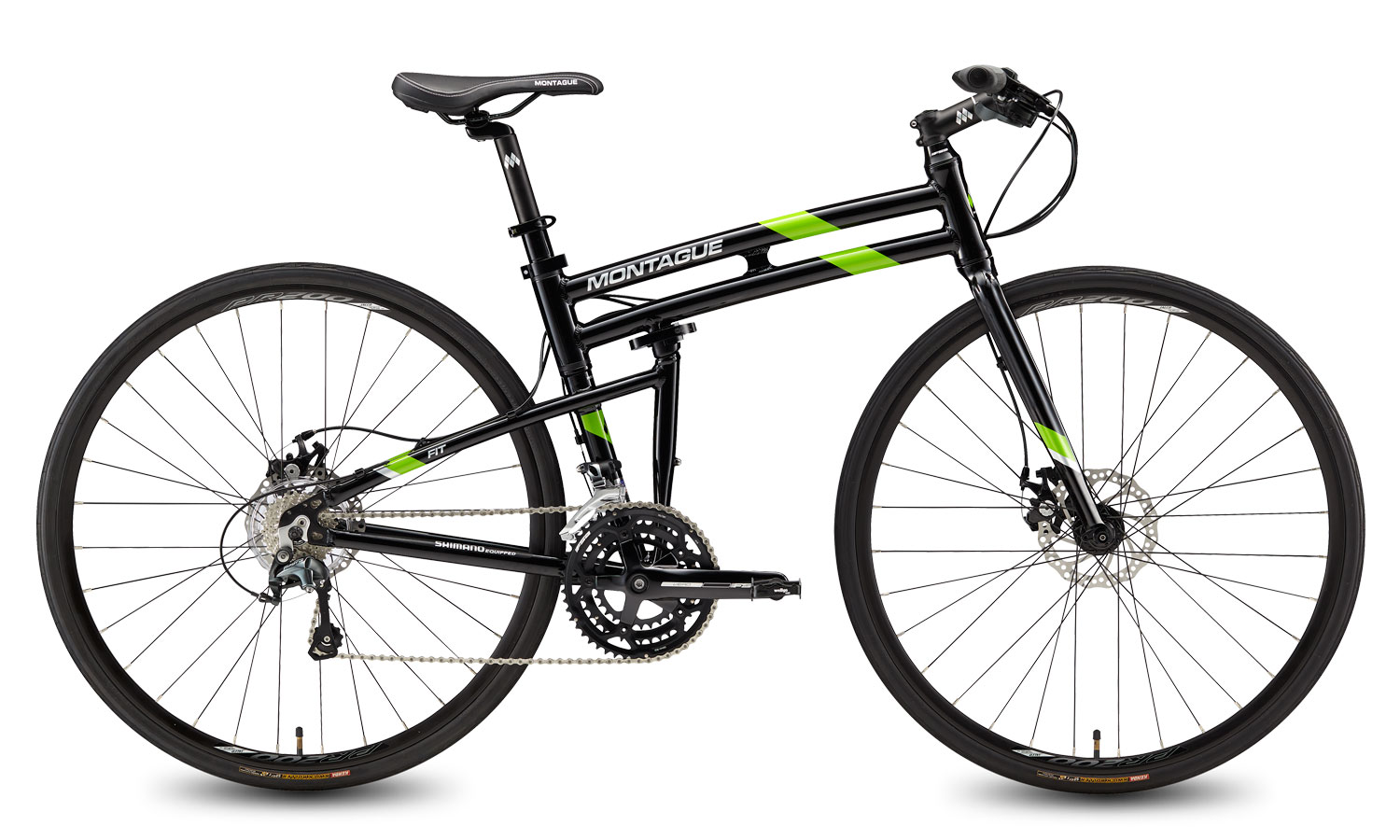 Велосипед Montague Fit 30 Speed 700C 2017 Глянцевый Черный С Зелеными Акцентами