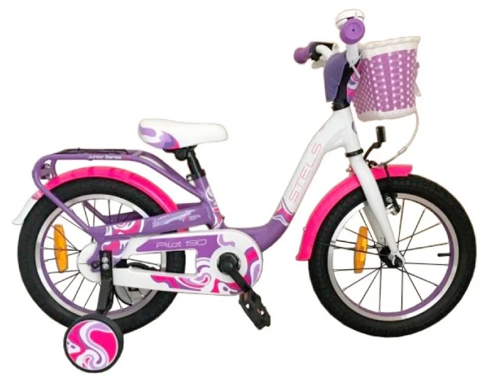 Велосипед Stels Pilot 190 16 2020 Фиолетовый/Розовый/Белый