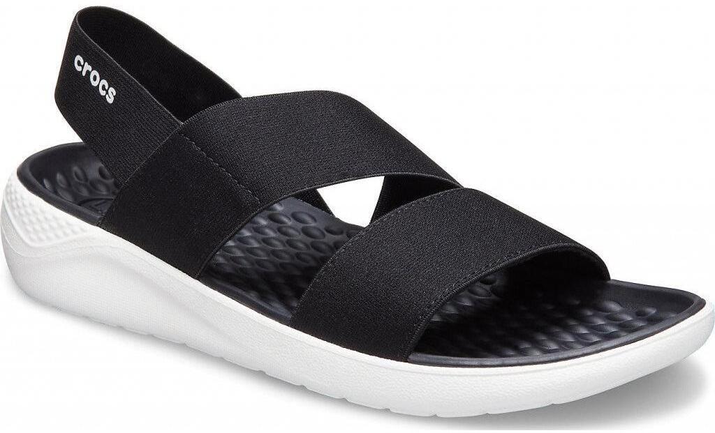 Сандалии Crocs LiteRide Stretch Sandal W Black/White - купить в КАНТе