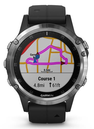 Часы Garmin Fenix 5 Plus GPS Glass Silver w/Black Band