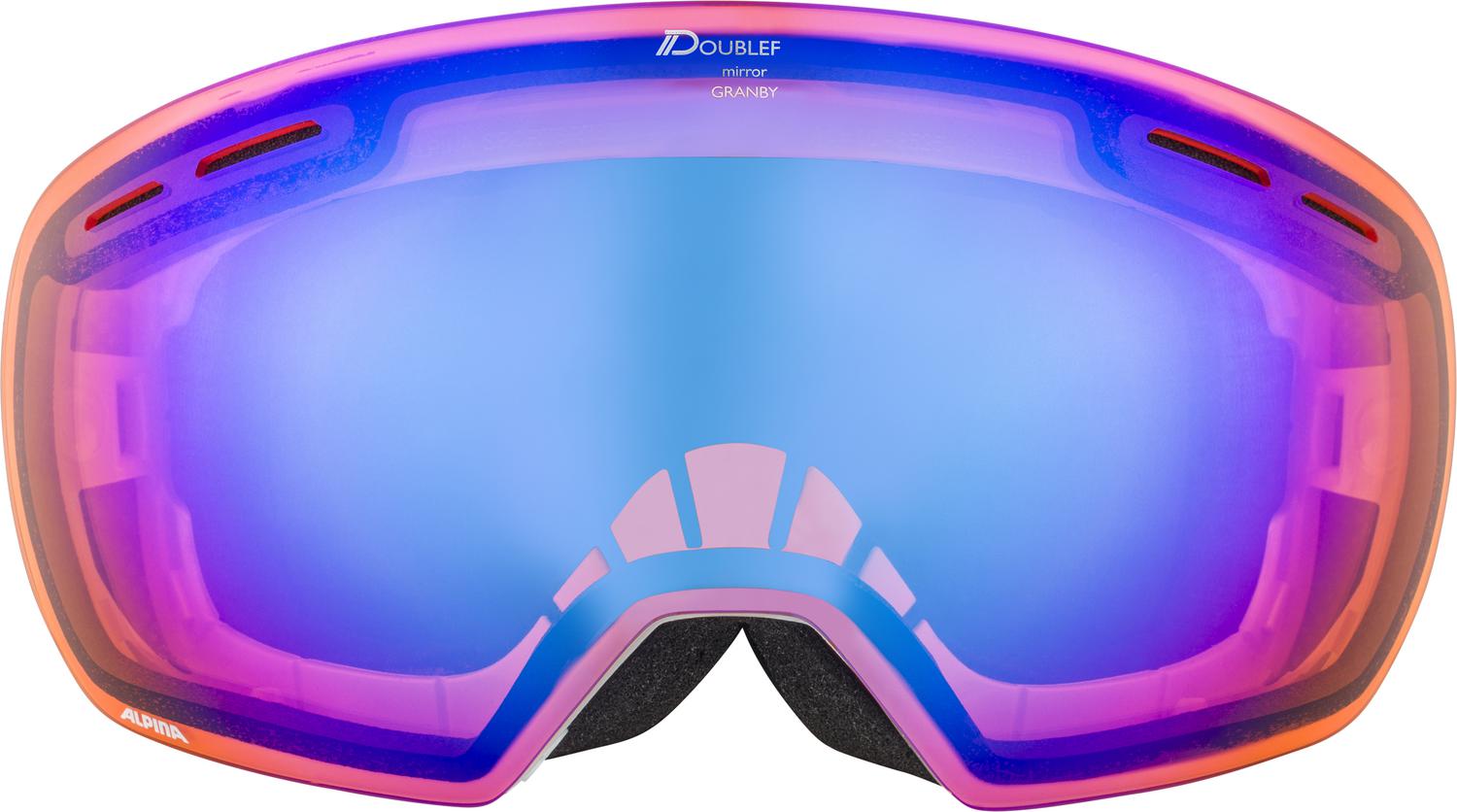 Очки горнолыжные Alpina 2020-21 GRANBY white HM blue sph.