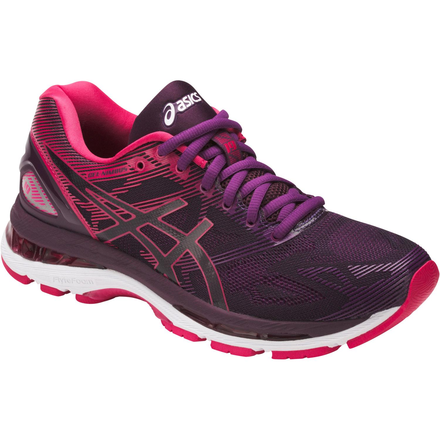 Беговые Кроссовки Элит Asics 2017-18 Gel-Nimbus 19 Черный/розовый/фиолетовый