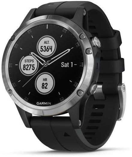 Часы Garmin Fenix 5 Plus GPS Glass Silver w/Black Band