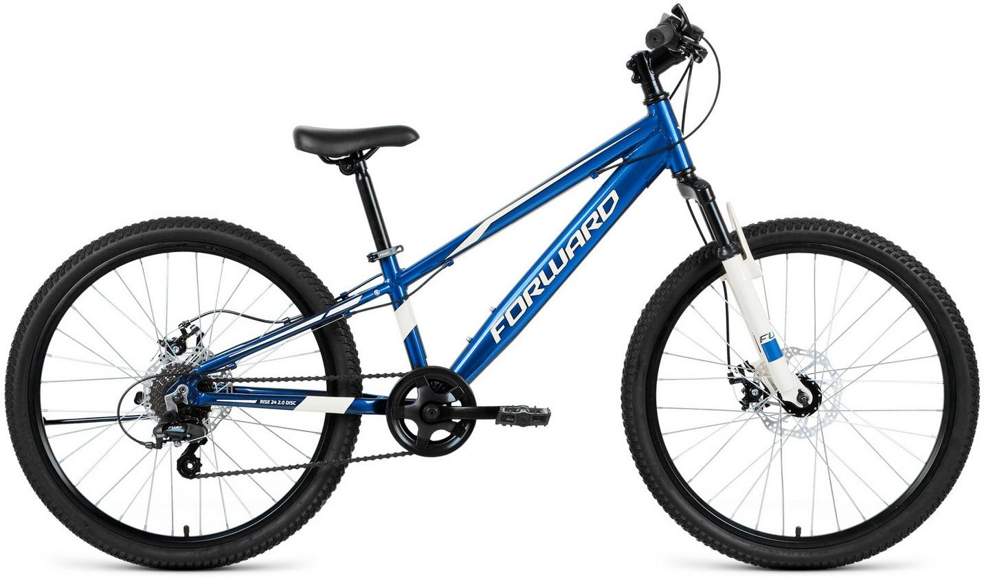Велосипед Forward Rise 24 2.0 Disc 2020 синий/белый