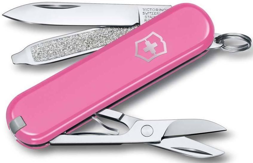 Нож Victorinox брелок Classic SD Colors &quot;Cherry Blossom&quot;, 58 мм, 7 функций розовый