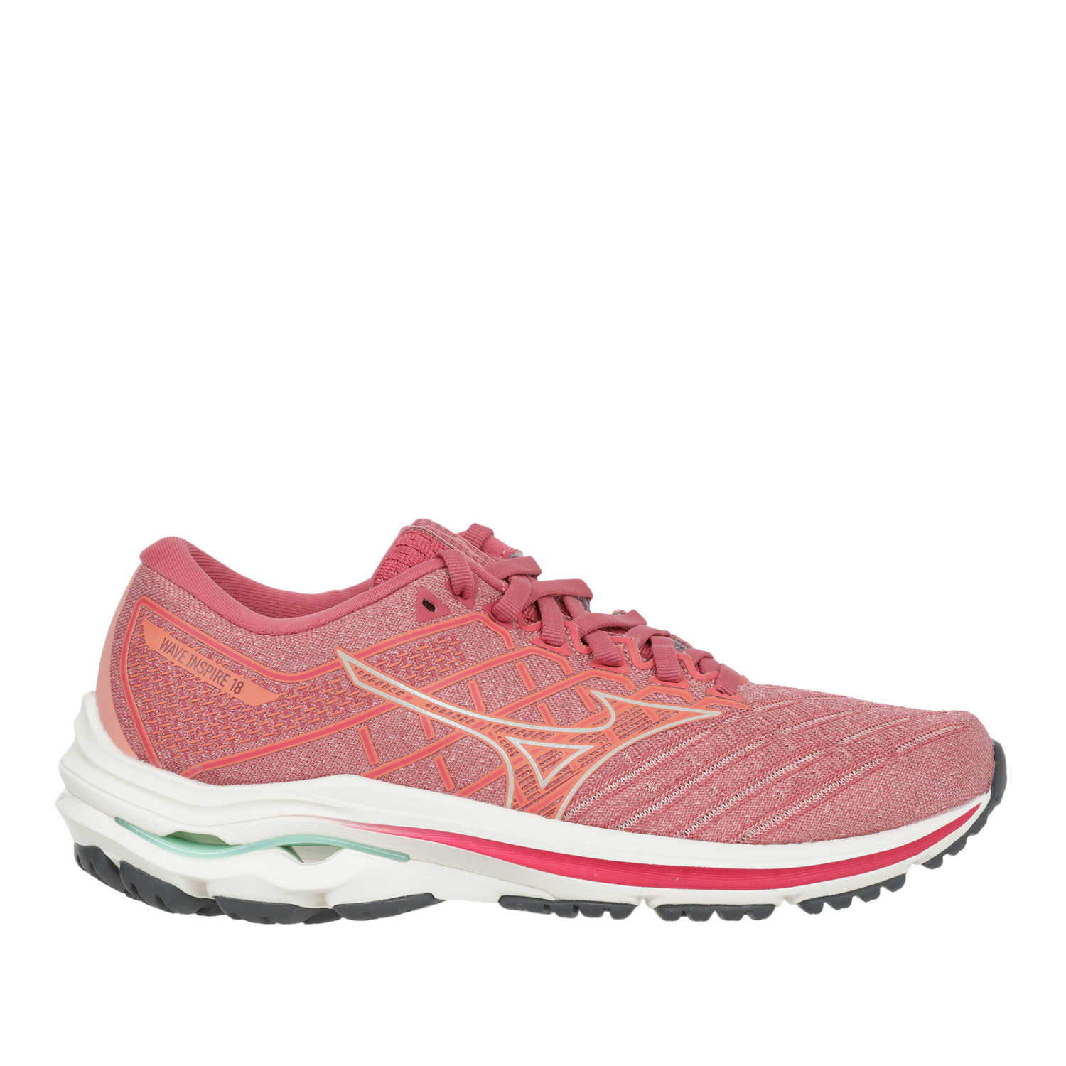 Беговые кроссовки Mizuno Wms Wave Inspire 18 Rosette/SnowW/GarnetR