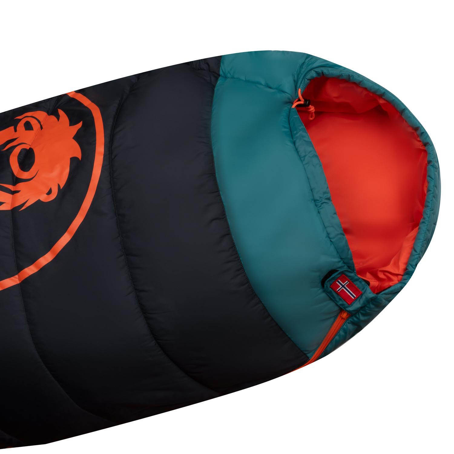 Детский спальник Trollkids Fjell Dreamer extendable Dark Navy/Dusky Turquoise/Glow Orange
