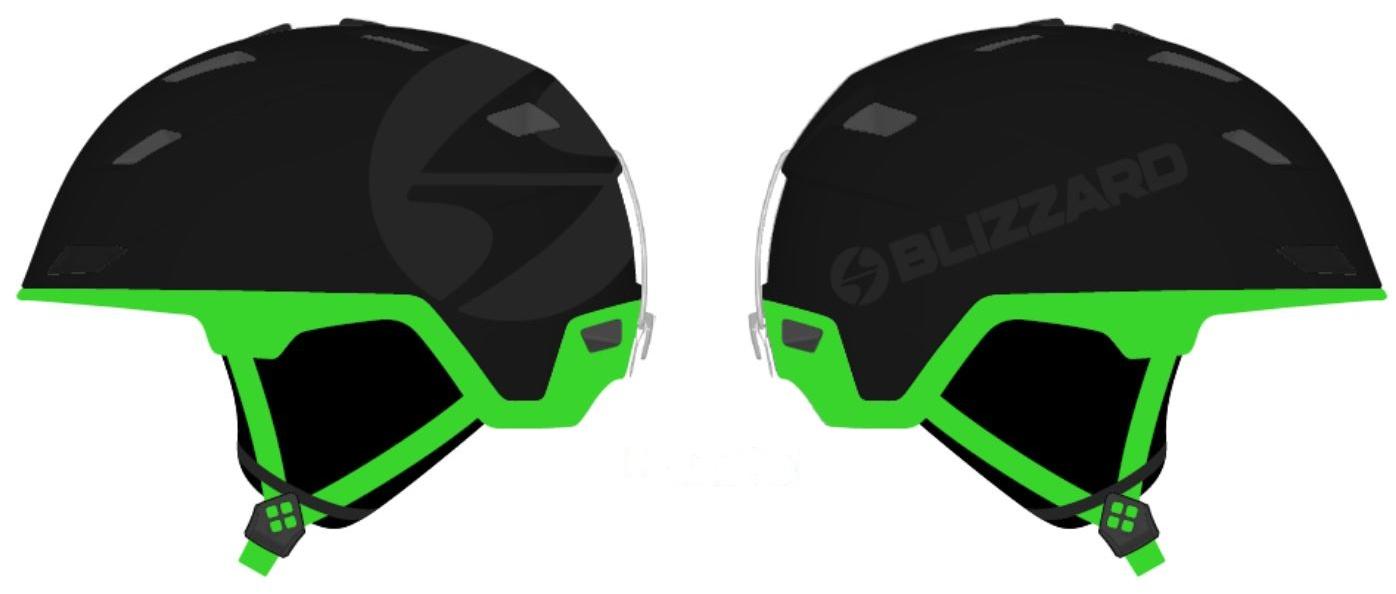 Зимний Шлем BLIZZARD 2021-22 Double Black Matt/Neon Green