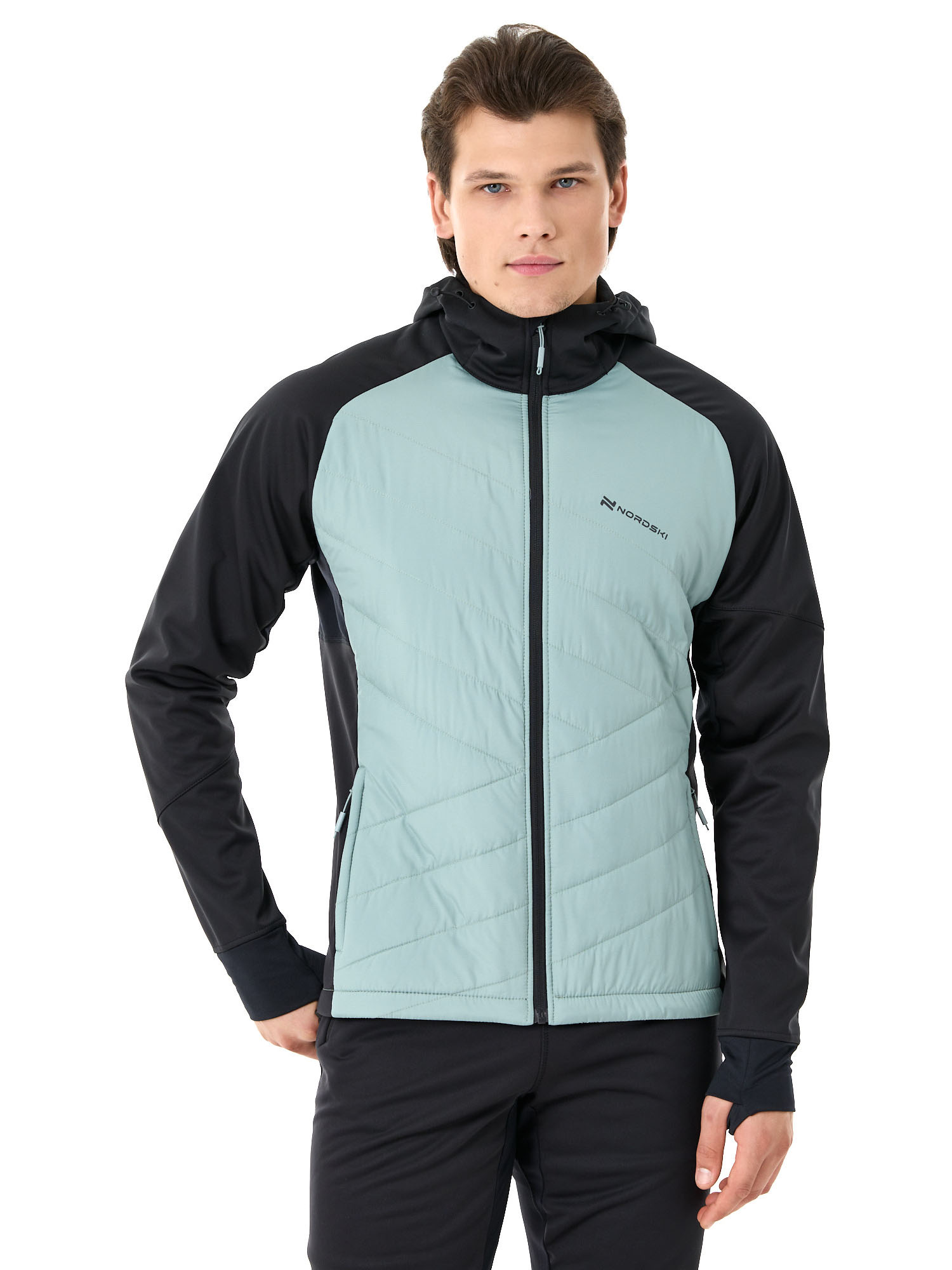 КурткабеговаяNordskiHybridHoodBlack/IceMint