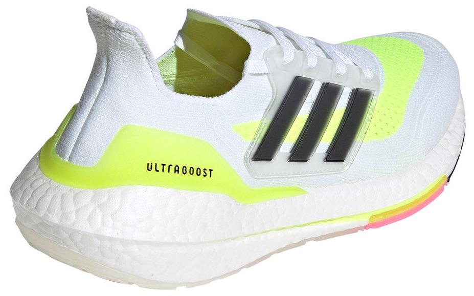 Беговые кроссовки Adidas Ultraboost 21 W Ftw White/Core Black/Solar Yellow