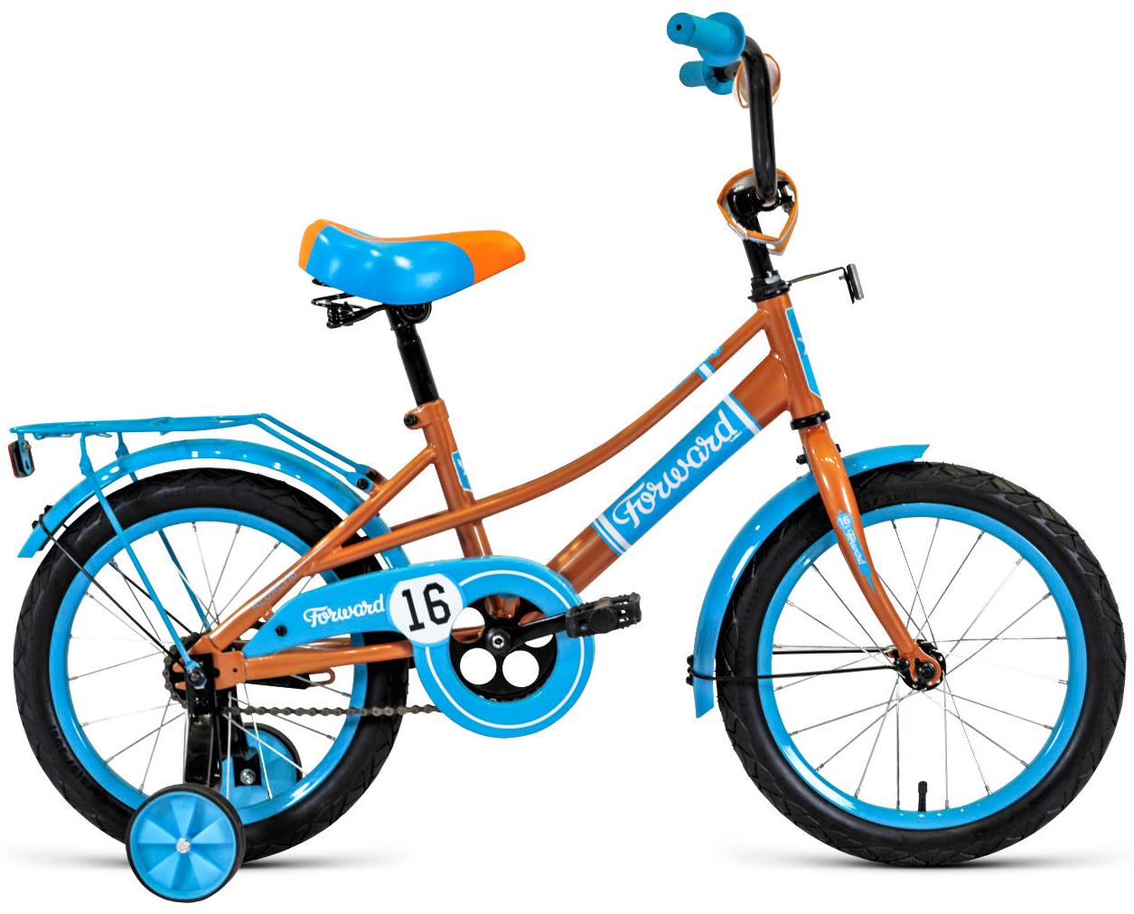 Велосипед Forward Azure 16 2021 бежевый-голубой