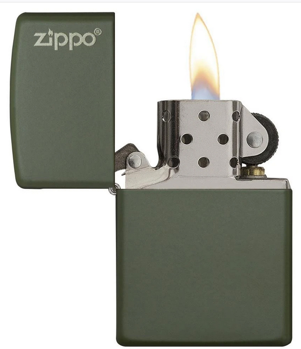Зажигалка Zippo Green Matte зеленая-матовая