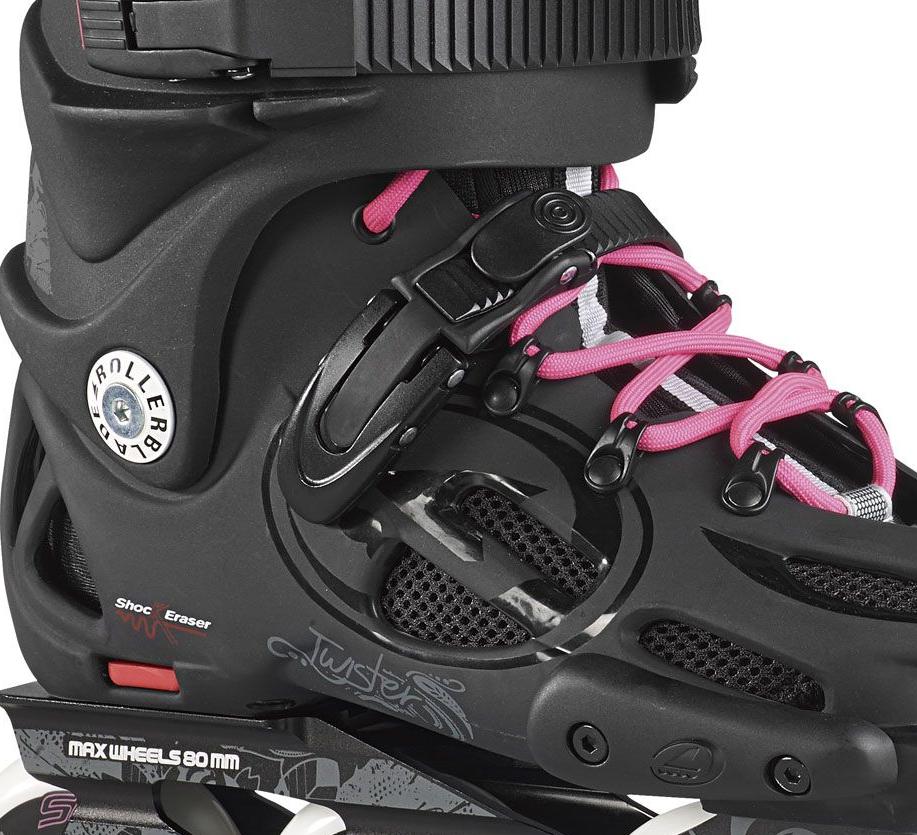 Роликовые коньки Rollerblade TWISTER 80 W- BLACK/PINK FLUO / чёрный/розовый