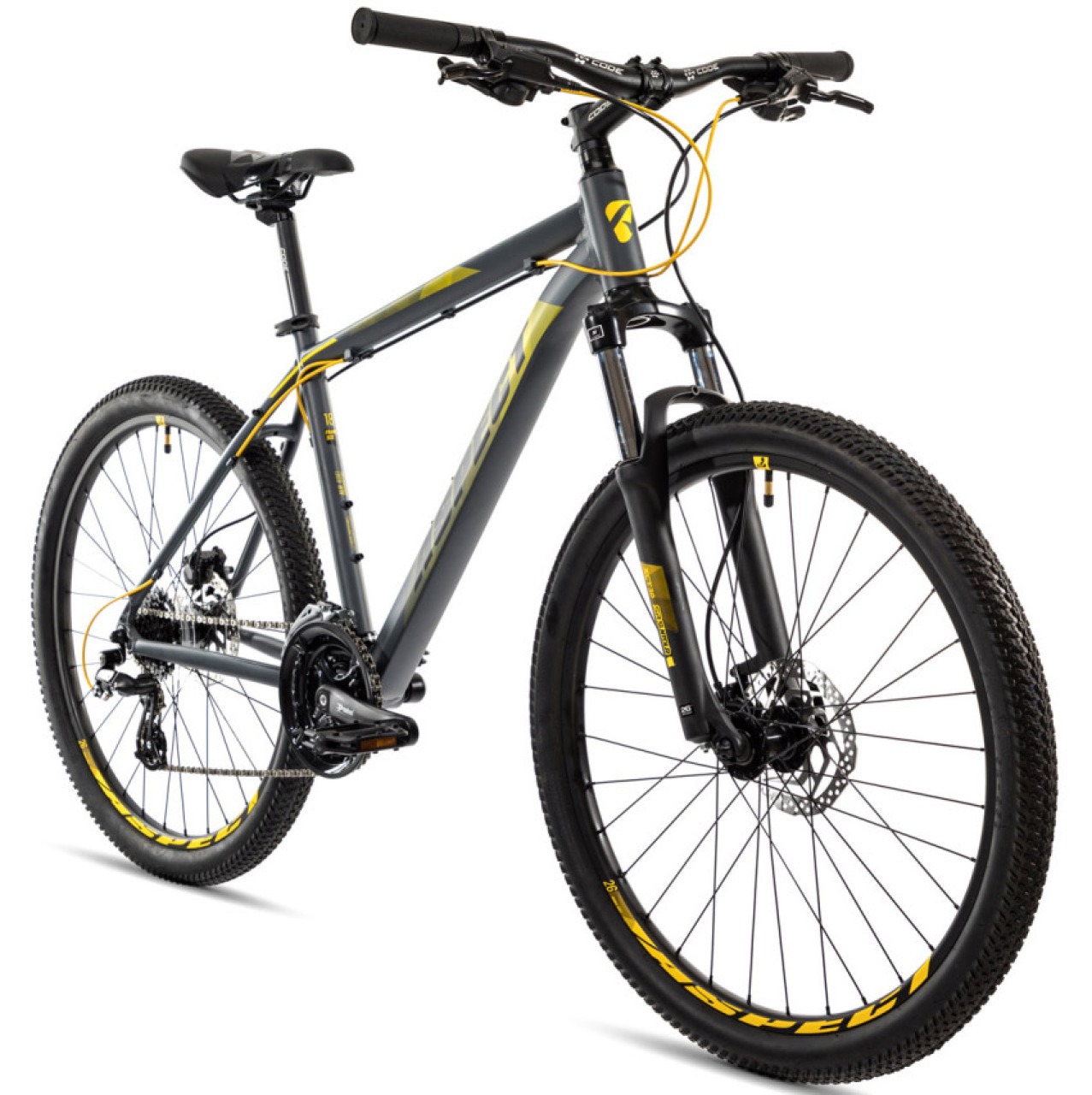 Велосипед Aspect Nickel 26 2021 серо-желтый