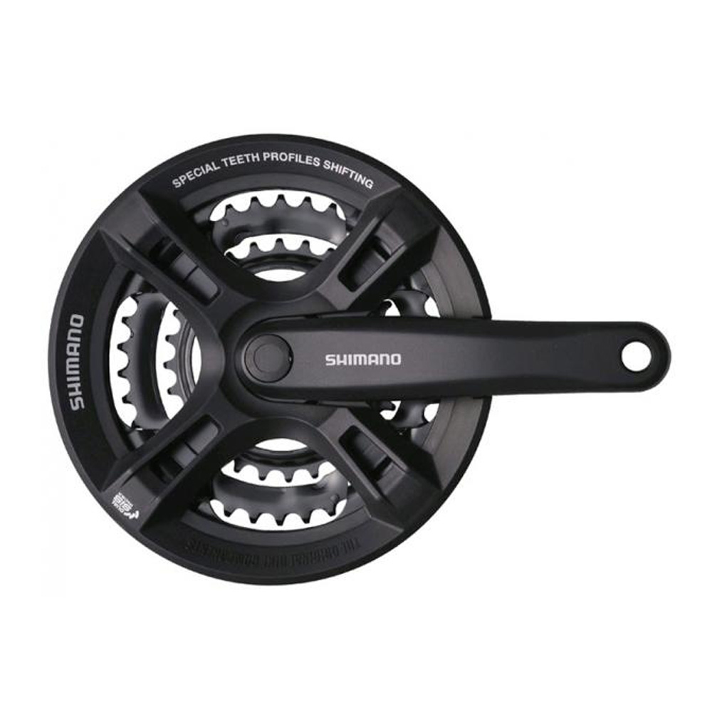 Система Шатунов Shimano 2018 Tourney, M171, 175Мм, Кв, 48/38/28, Б. Болтов, Защ, Черн