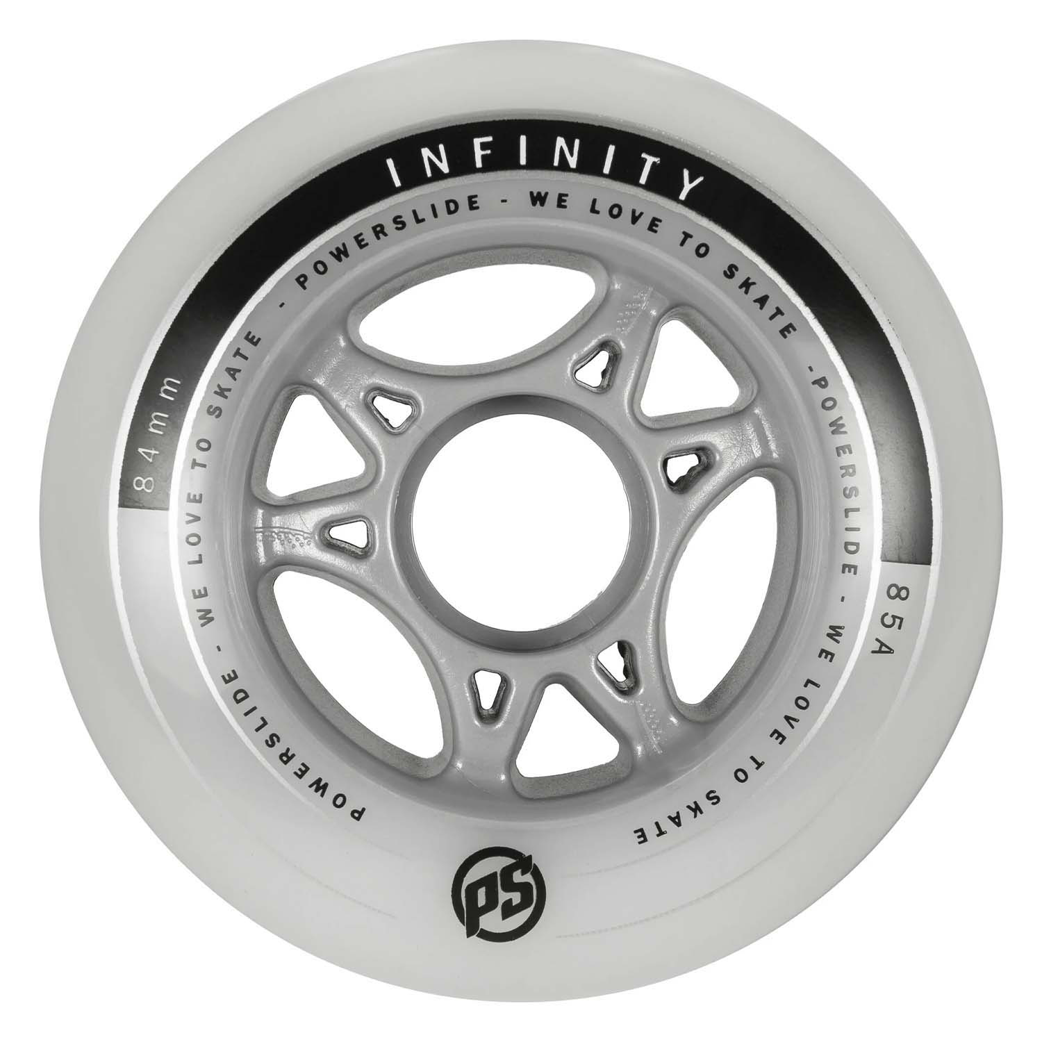 Комплект колёс для роликов Powerslide Infinity 84/85A, 4-pack Silver/Grey