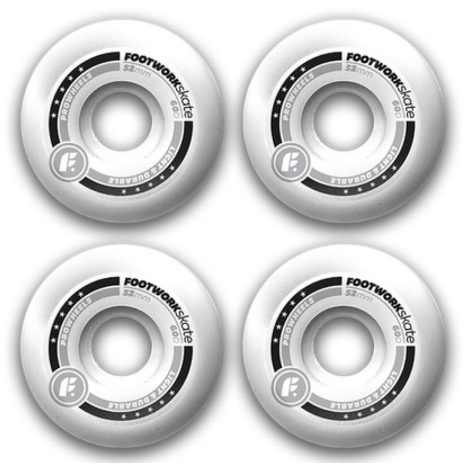 Колеса (4 штуки) для скейтборда Footwork LX Silver (Side Cut Shape, 60D-PRO) 52 mm