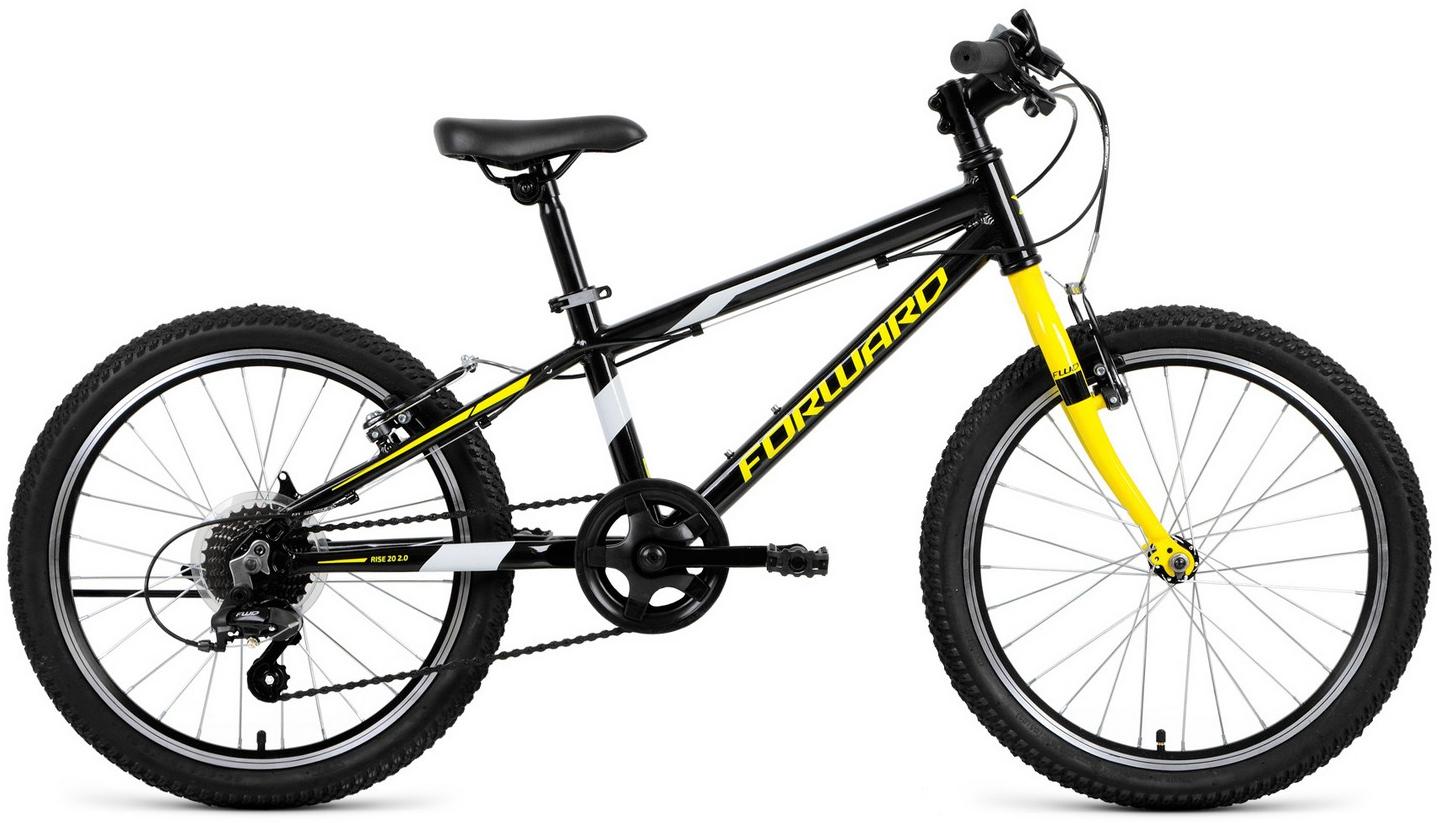 Велосипед Forward Rise 20 2.0 2020 черный/желтый
