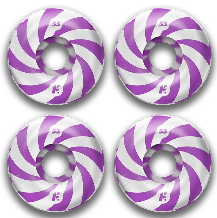 Колеса (4 штуки) для скейтборда Footwork 2022 Swirl 53mm 99A (Round Shape) Purple
