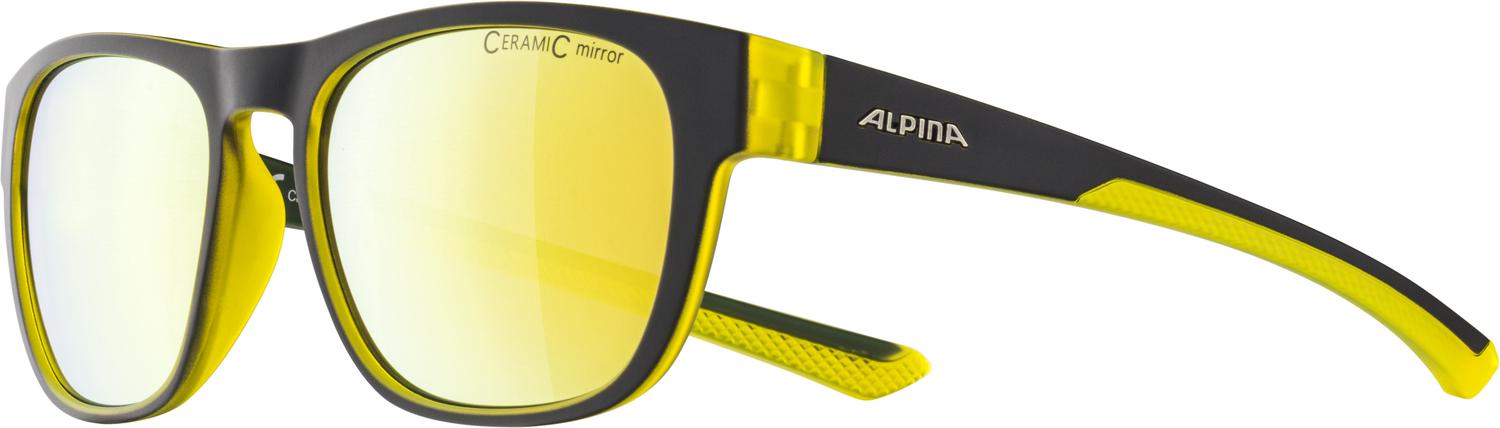 Очки солнцезащитные Alpina 2021-22 Lino II Black/Neon Transparent Matt/Neon Yellow Mirror